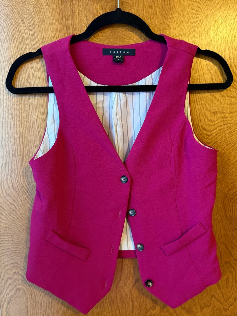 Tailored Hot Pink Vest by Tulle